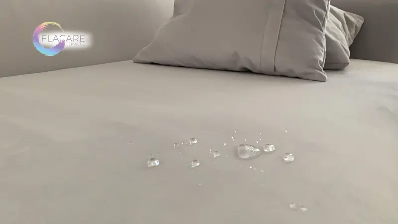 Water beading on protected fabric